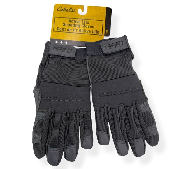 Cabela's Other - NEW Cabela's Gray Active Lite Shooting Hunting Gloves Leather Overlay Size Large